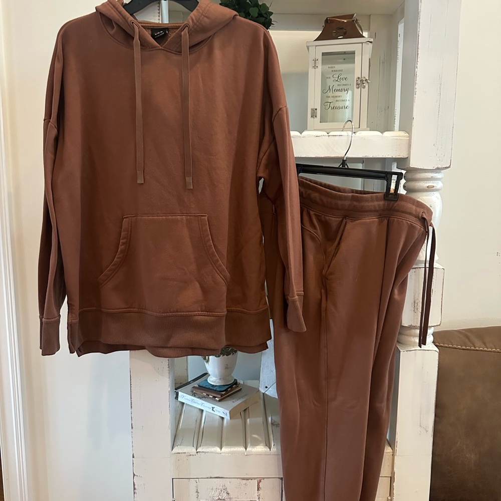 Brown Hoodie and Jogger Set
